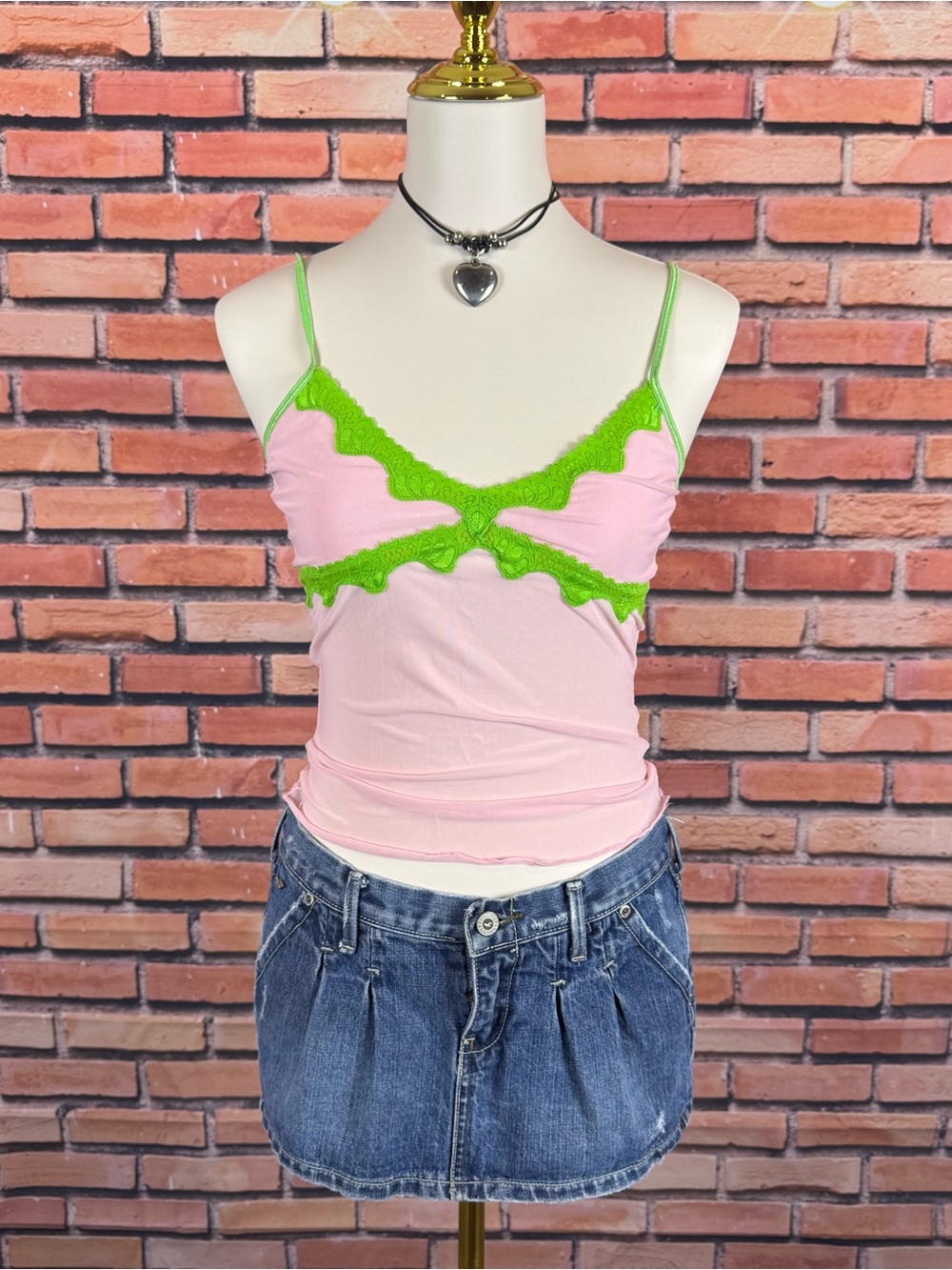 y2k mesh lace cami